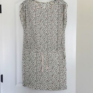 Scotch & Soda Cream Mini Dress with Black and Brown Print
